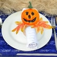 thumbnail image 4 of Fall Napkin Rings Set of 6 - Pumpkin Leaf Berry Thanksgiving Table Decor, Halloween Autumn Dinner Party Napkin Holders for Seasonal Table Settings, 4 of 5