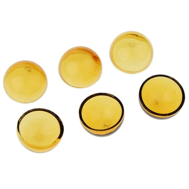 6pcs 2mm Media Botella de Cristal Cubierta de Globo DIY para Fabricación de Joyas Amarillo