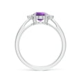 thumbnail image 2 of ANGARA Natural 1.15 Ct. Amethyst with Diamond Classic Ring in 14K White Gold for Women (Ring Size: 12), 2 of 9