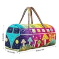 thumbnail image 2 of Hippie Van Quilted Duffle Bag, Boho Retro Style Embroidered Patterned Quilted Duffle Bag With Comfortable Handles, Multi-Functional Short Trip Carryall For Travel Camping Picnics 16X8X8 Inch, 2 of 5
