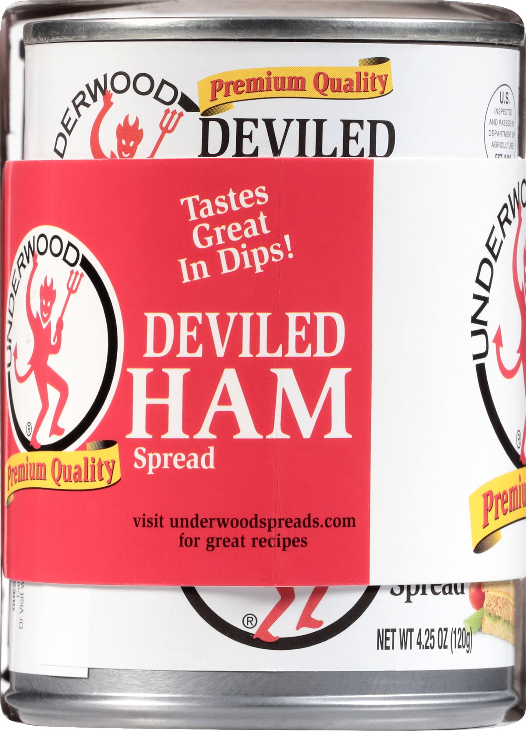 (8 pack) Underwood Deviled Ham Spread, 4.25 oz, 4 Count Cans