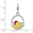 thumbnail image 4 of Amore La Vita Sterling Silver Enameled 3-D Baby Hen Basket Charm w/Lobster Clasp, 4 of 4