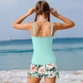 thumbnail image 4 of YOUYEDIAN Girls Tankini Swimsuit 2 Piece Bathing Suits for Girls Square Collar Swim Tank Top and Drawstring Bottoms (Mint Green, 8-9 Years), 4 of 5