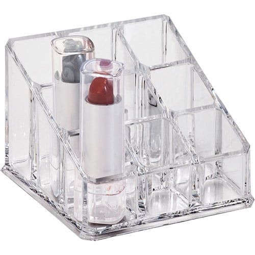 het dossier borst Wolf in schaapskleren Simplify 9-Compartment Clear Plastic Cosmetic Organizer Lipstick Holder -  Walmart.com