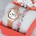 thumbnail image 3 of Kitty Cat Electronic Watch Stainless Steel Band & Leather Band Cartoon Quartz Watch KT Cat Bracelet Gift Box Packing, 3 of 7