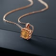 thumbnail image 4 of Gem Stone King 2.17 Ct Cushion Brown Tiger Eye 18K Rose Gold Plated Silver Pendant with Chain, 4 of 4