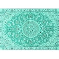 thumbnail image 1 of Ahgly Company Indoor Rectangle Medallion Turquoise Blue Traditional Area Rugs, 8' x 12', 1 of 4