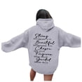 thumbnail image 4 of TINZ Sweat à Capuche Imprimé Lettre pour Femmes, Manches Longues, avec Poches, Décontracté, Fermeture Éclair devant, 4 of 4