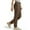 Brown, variant on Mgmyaa Women's Straight Leg Pants Elastic Waist Loose-Fit Cargo Pants Ankle Length Casual Work Trousers with Pockets