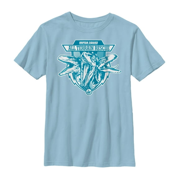 Boy's Jurassic World Raptor Squad Shield Graphic Tee Light Blue X Small