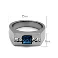 thumbnail image 2 of Men's 1.68Ct Montana Princess Cut Cubic Zirconia Stainless Steel Ring Size 10, 2 of 5