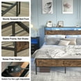thumbnail image 5 of Veanerwood Full Platform Bed Frame with Headboard, LED Lights and Power Strip, for Bedroom, Brown, 5 of 9