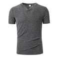 thumbnail image 1 of Camiseta deportiva de verano para hombre con cuello en V y manga corta: diseño elástico a rayas, poliéster y spandex, tallas S-XL, 1 of 1