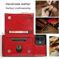 thumbnail image 6 of Case for iPhone 12/iPhone 12 Pro 6.1 inch, PU Leather Zipper Wallet Case with Card Holder Slots with Crossbody Wrist Strap Kickstand Magnetic Clasp Bumper Flip Case Cover - Red, 6 of 15