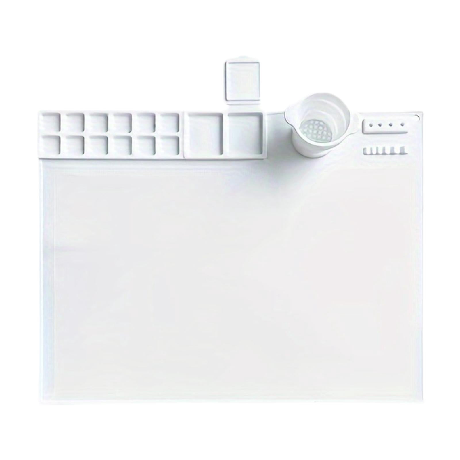 QccHieUs Silicone Painting Mat Artist Mat Multipurpose Easy to Clean Washable Drawing Mat White