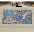thumbnail image 1 of Flower Decorative Rug, Modern Dahlia Inspired Petals Blossom Abstract Garden Artwork Design Print, Quality Carpet for Bedroom Dorm and Living Room, 6 Sizes, Dimgray Azure Blue, by Ambesonne, 1 of 1