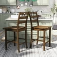 thumbnail image 6 of Furniture of America Moira Ladder Back Wood Live Edge Oak Counter Height Chairs (Set of 2), 6 of 8