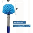 thumbnail image 3 of Yeyebest Cobweb Duster with Pole, 6ft Stainless Steel Pole Cobweb Brush with Medium-Stiff Bristles for Walls,Beams and Window Screens, 3 of 6