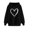 thumbnail image 2 of Blmnix Stretch Y2k Hoodie Business Work Love Heart Workout Tops for Women Loose Fit Hooded Hoodie Long Sleeve Tops, 2 of 5