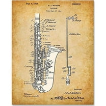 Saxophone Art - 11x14 Unframed Patent Print - Great Gift for Saxophone Players or Fans of Jazz or Blues Music