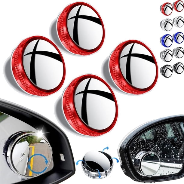 Espejo retrovisor convexo para coche con ventosa, espejo retrovisor ajustable con rotación de 360 grados, espejo retrovisor gran angular convexo extraíble, visión gran angular de alta definición, para