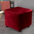 thumbnail image 4 of Trayknick Stretchable Stool Cover Slipcover - Stain-resistant Square Footstool Protection Cover for Home Furniture Decoration, 4 of 8
