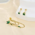 thumbnail image 5 of Emerald Green CZ Crown Threader Tassel Cartilage Screw Mini Stud Earrings Set for Women 14K Gold Plated Flower Solitaire Crystal Tragus Helix Studs Dangle Drop Earrings 20G Post Dainty Jewelry 3 Pcs, 5 of 5