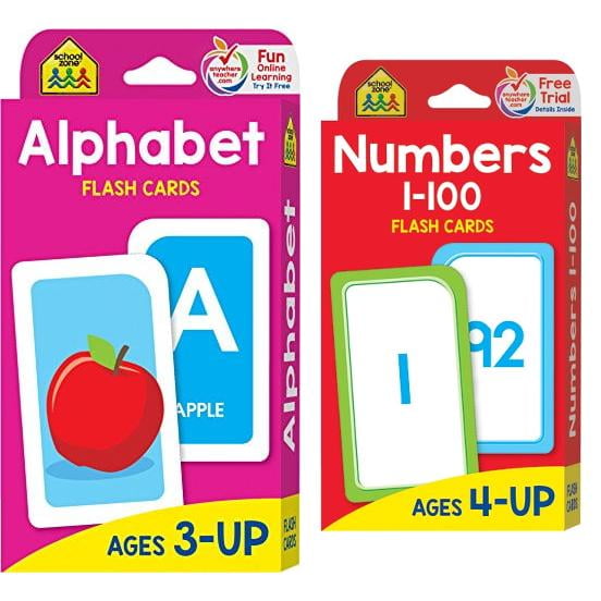 Flash Card Set: Flash Cards - Numbers 1-100 - School Zone + Alphabet Flash Cards (Ages 3 and Up)
