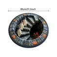 thumbnail image 3 of Xlulu Abyss Quilted Round Mat,3D Halloween Rug, Halloween Round Rug Spooky Ghost Pumpkin Optical Circular Floor Mat Halloween Decor Non Doormat, 3 of 6