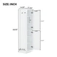 thumbnail image 3 of Tcbosik Bathroom Cabinet with Hook, 68 inch Freestanding Linen Cabinet with Adjustable Shelf, Storage Cabinet for Kitchen, Living Room, White, 3 of 9