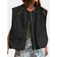 thumbnail image 2 of Bslissey Women's Zipper Cargo Vest Sleeveless Solid Color Pockets Oversized Jacket Ladies Fashion Casual Waistcoat Tops for Outerwear Streetwear, 2 of 4