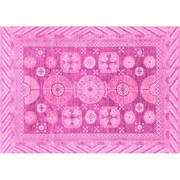 Ahgly Company Indoor Rectangle Oriental Pink Traditional Area Rugs, 3' x 5'