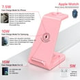 thumbnail image 6 of Cshidworld Wireless Charger, 3 in 1 Charging Station, 23W Fast Charging Dock for iPhone 17/16e/15/14/13/12/11 Pro Max, AirPods 4/3/2/Pro, iWatch Series 2-11, Samsung Charger Stand (Pink), 6 of 10