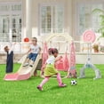 thumbnail image 6 of NYEEKOY 6 in 1 Toddler Slide and Swing Set, Indoor and Outdoor Kids Playset with Slide, Swing, Climber, Basketball Hoop and Ring Toss Game, Kids Slide and Swing Playground for Toddlers Age 1-8, 6 of 8
