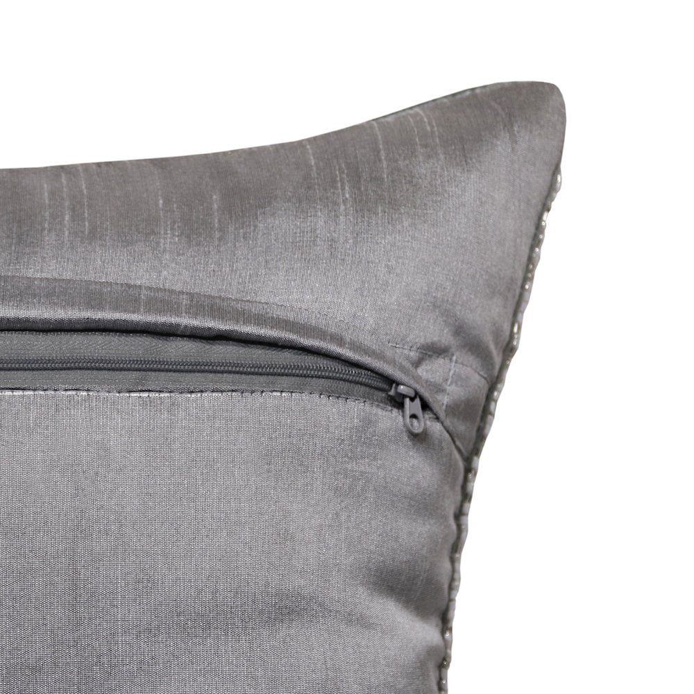 Ox Bay Harlow Handmade Gray/Silver Animal Print Polyester Indoor Throw Pillow, 20" x 20"