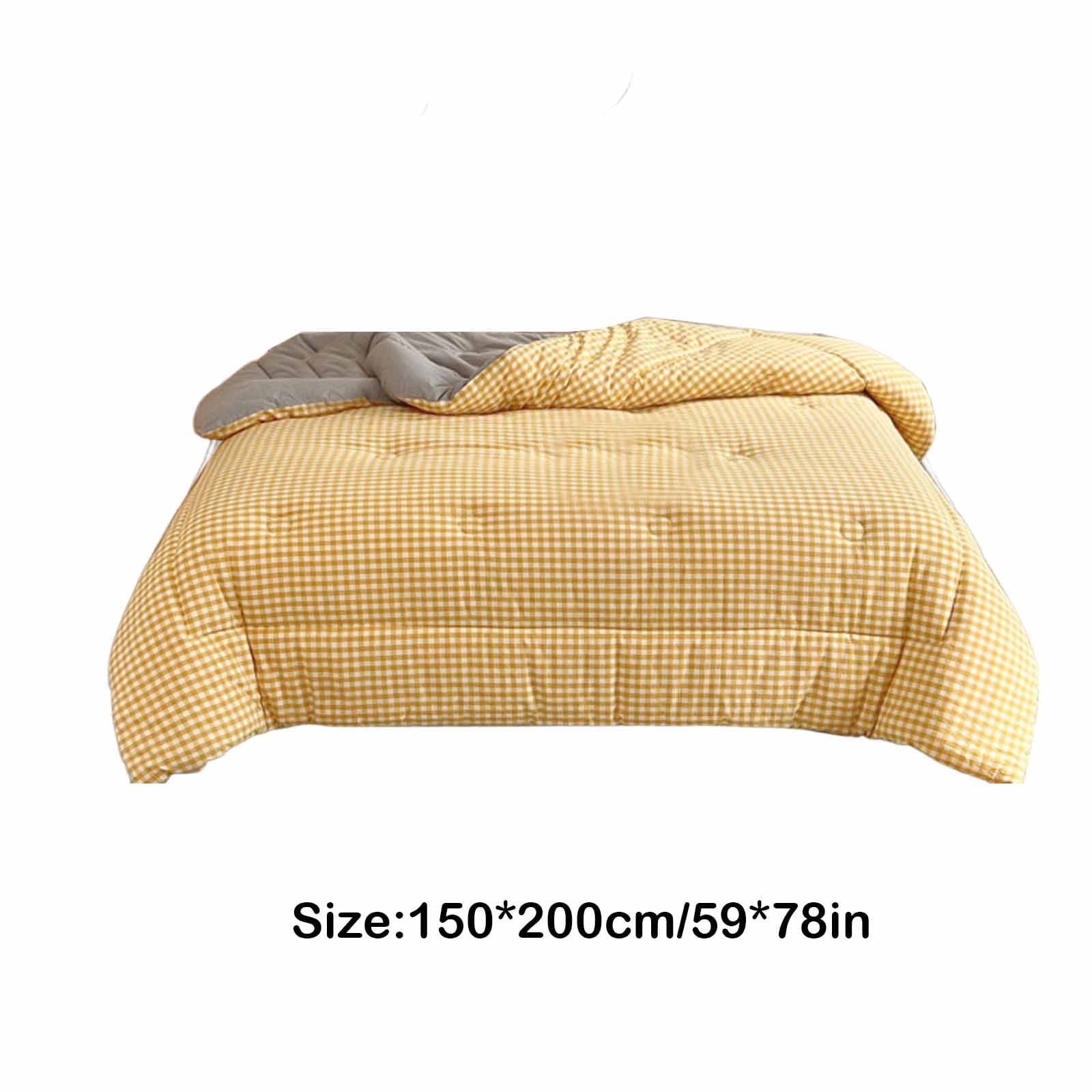 Thickened Spring & Fall Quilt - Warm Seasons Bedding, 59" x 78" - Soft, Cozy & Easy Care - Available in Blue, Khaki, Pink, Green, Yellow - 1PC