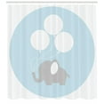 thumbnail image 3 of Ambesonne Animal Cartoon Shower Curtain, Balloons, 69"Wx70"L, Pale Blue White Mauve, 3 of 3
