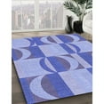 thumbnail image 3 of Ahgly Company Machine Washable Indoor Rectangle Transitional Jeans Blue Area Rugs, 5' x 8', 3 of 7