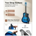 thumbnail image 3 of Moukey Guitar for Beginner 38" Starter Acoustic Guitars Kits with Gig Bag, Strap, Tuner and Pick, Blue, 3 of 7