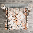 thumbnail image 3 of Ambesonne Modern Quilted Bedspread Set 3 Pcs, Tree Silhouettes Art, King Size, Orange White Black, 3 of 3