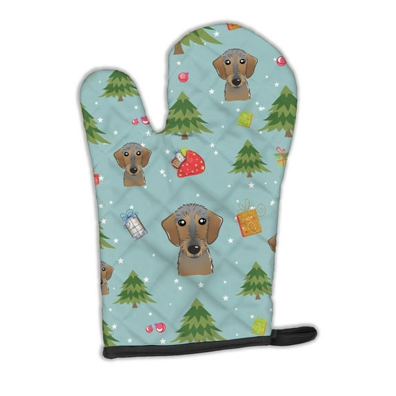 Carolines Treasures BB5022OVMT Christmas Wirehaired Dachshund Oven Mitt Large multicolor