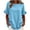 Light Blue, variant on Babysbule Women Crew Neck Ruffle Flutter Short Sleeve Blouse Loose Fit Casual Top for Spring Summer Brunch Vacation Street Outfits