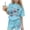 Sky Blue, variant on BFHHYA Girls 4th of July Sets 2-Piece Outfit Bow Print Short Sleeve Shirts Elastic Waist Shorts Youth Casual Loose Set 3-15 Years