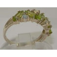 thumbnail image 3 of LBG British Made 14k White Gold Natural Peridot & Opal Womens Eternity Ring - Size 9.5 - 33 size options, 3 of 6