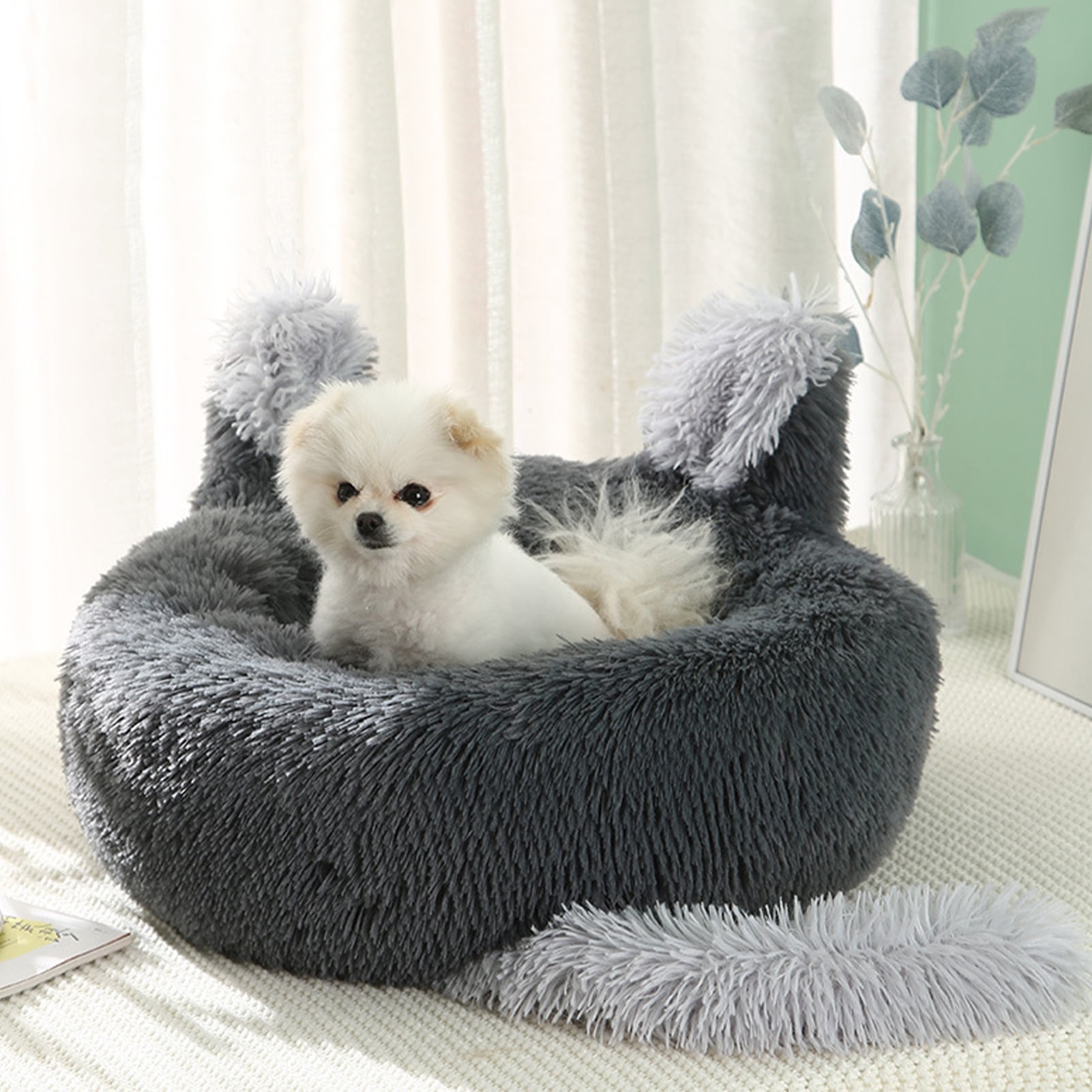 Dog Bed & Cat Bed,Plush Round Dog Bed for Small Medium Large Pet