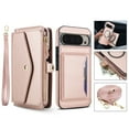thumbnail image 6 of Decase 2-in-1 Detachable Magnetic Wallet Case Compatible with Google Pixel 9 / 9 Pro, Shockproof PU Leather Flip Cover with Card Slots,Cash Pocket,Zipper Purse,Crossbody Strap,RFID Blocking,Rosegold, 6 of 8