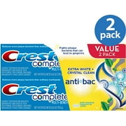 Crest Complete Multi-Benefit Anti-Bac Mint Fresh Toothpaste, 6 oz, (Pack of 2)