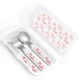 thumbnail image 4 of Cauagu Tropical Corals Seahorse Print 3-Pieces Toddler Cutlery Set , Kids Silverware Set with Spoons Forks & Knife Stainless Steel Utensils for Kids Dishwasher Safe, 4 of 8