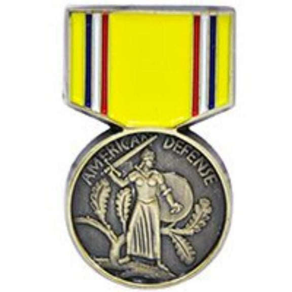 Eagle Emblems P14960 Pin - Medal, American Defense - 1.181 in.
