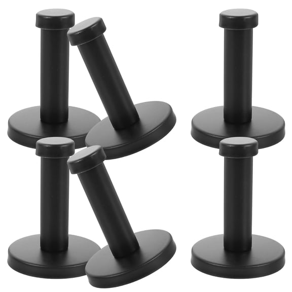 RENACLIPY Set of 6 Black Stainless Steel Wall Hooks for Clothes, Bags, Home Storage and Organization Solutions